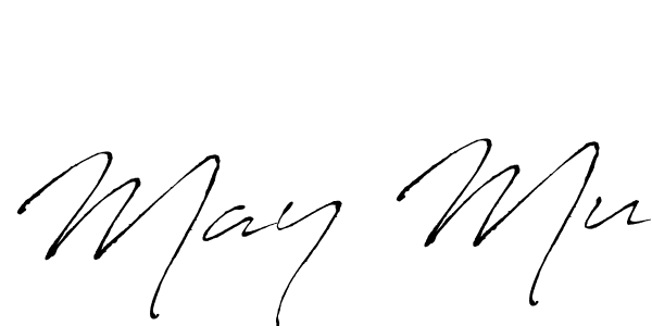 How to make May Mu name signature. Use Antro_Vectra style for creating short signs online. This is the latest handwritten sign. May Mu signature style 6 images and pictures png