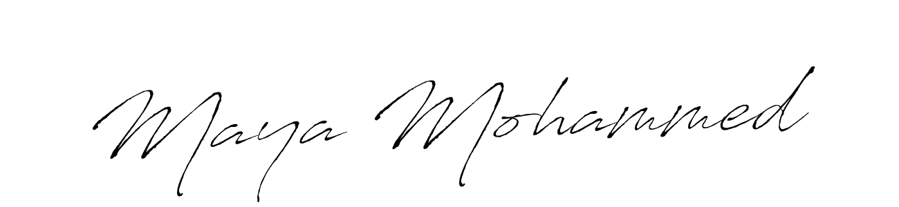 How to make Maya Mohammed name signature. Use Antro_Vectra style for creating short signs online. This is the latest handwritten sign. Maya Mohammed signature style 6 images and pictures png