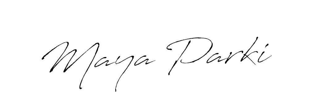 Make a beautiful signature design for name Maya Parki. With this signature (Antro_Vectra) style, you can create a handwritten signature for free. Maya Parki signature style 6 images and pictures png