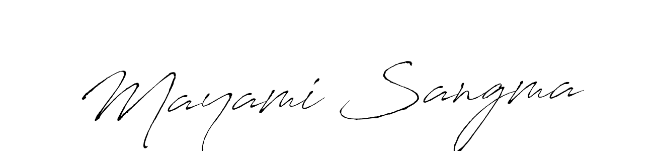 Design your own signature with our free online signature maker. With this signature software, you can create a handwritten (Antro_Vectra) signature for name Mayami Sangma. Mayami Sangma signature style 6 images and pictures png