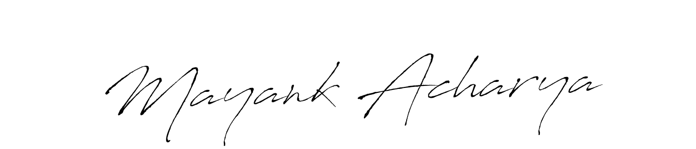 Make a beautiful signature design for name Mayank Acharya. With this signature (Antro_Vectra) style, you can create a handwritten signature for free. Mayank Acharya signature style 6 images and pictures png