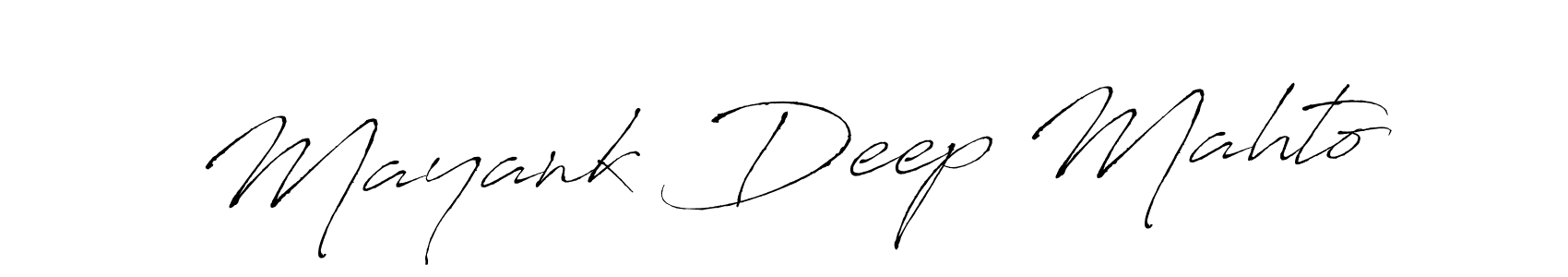 The best way (Antro_Vectra) to make a short signature is to pick only two or three words in your name. The name Mayank Deep Mahto include a total of six letters. For converting this name. Mayank Deep Mahto signature style 6 images and pictures png