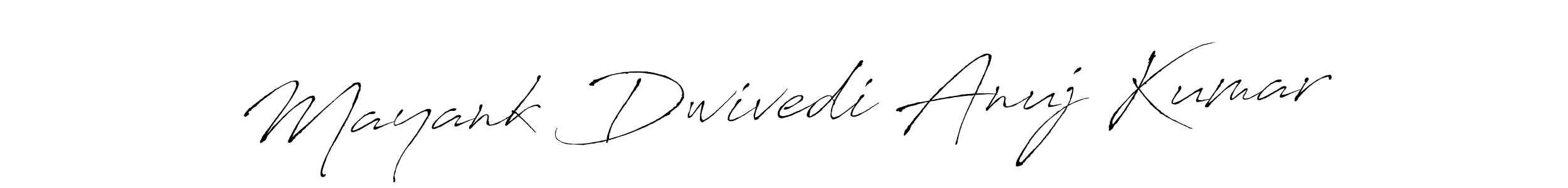 The best way (Antro_Vectra) to make a short signature is to pick only two or three words in your name. The name Mayank Dwivedi Anuj Kumar include a total of six letters. For converting this name. Mayank Dwivedi Anuj Kumar signature style 6 images and pictures png