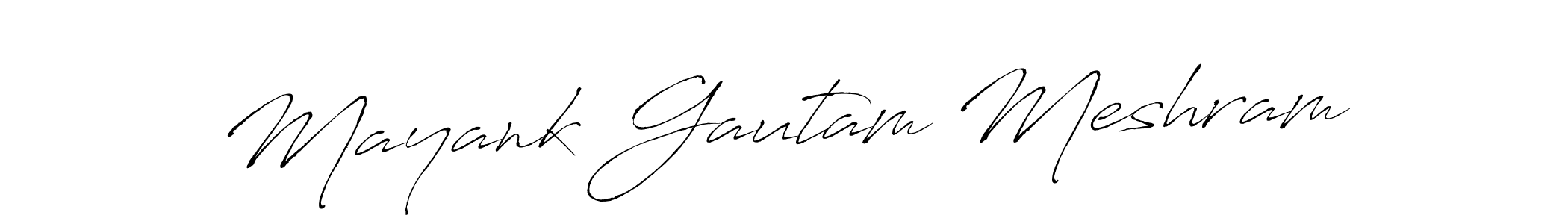How to make Mayank Gautam Meshram name signature. Use Antro_Vectra style for creating short signs online. This is the latest handwritten sign. Mayank Gautam Meshram signature style 6 images and pictures png