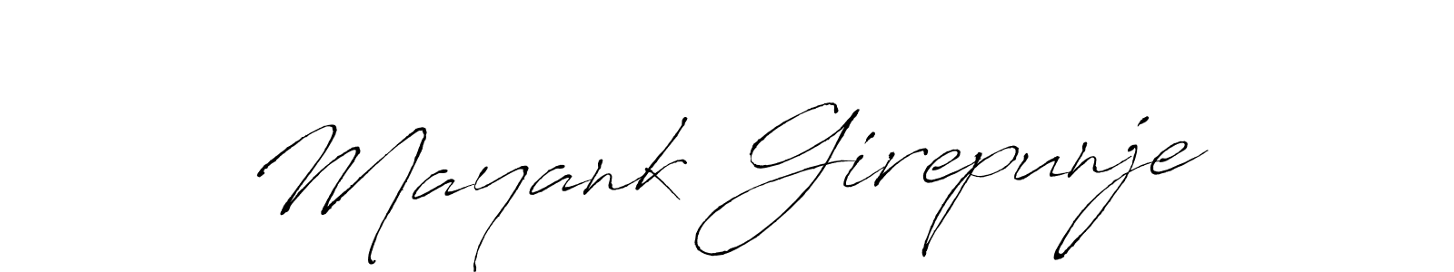 Antro_Vectra is a professional signature style that is perfect for those who want to add a touch of class to their signature. It is also a great choice for those who want to make their signature more unique. Get Mayank Girepunje name to fancy signature for free. Mayank Girepunje signature style 6 images and pictures png