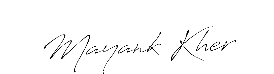 Design your own signature with our free online signature maker. With this signature software, you can create a handwritten (Antro_Vectra) signature for name Mayank Kher. Mayank Kher signature style 6 images and pictures png