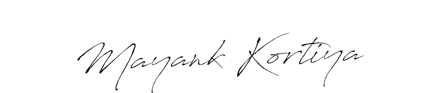 Create a beautiful signature design for name Mayank Kortiya. With this signature (Antro_Vectra) fonts, you can make a handwritten signature for free. Mayank Kortiya signature style 6 images and pictures png