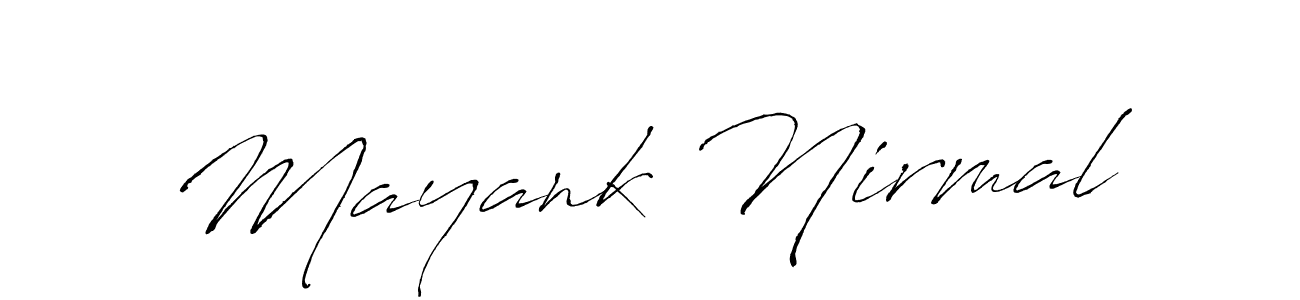 You can use this online signature creator to create a handwritten signature for the name Mayank Nirmal. This is the best online autograph maker. Mayank Nirmal signature style 6 images and pictures png