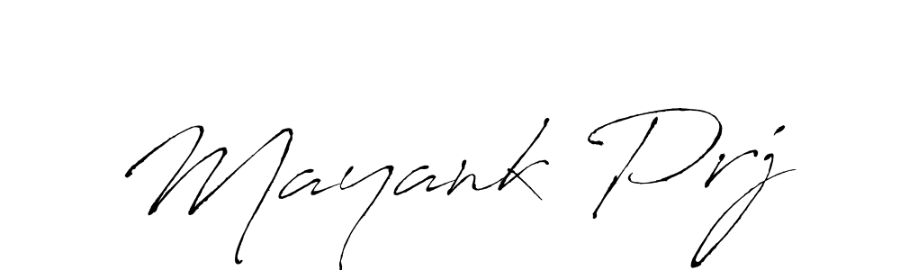 Make a beautiful signature design for name Mayank Prj. With this signature (Antro_Vectra) style, you can create a handwritten signature for free. Mayank Prj signature style 6 images and pictures png
