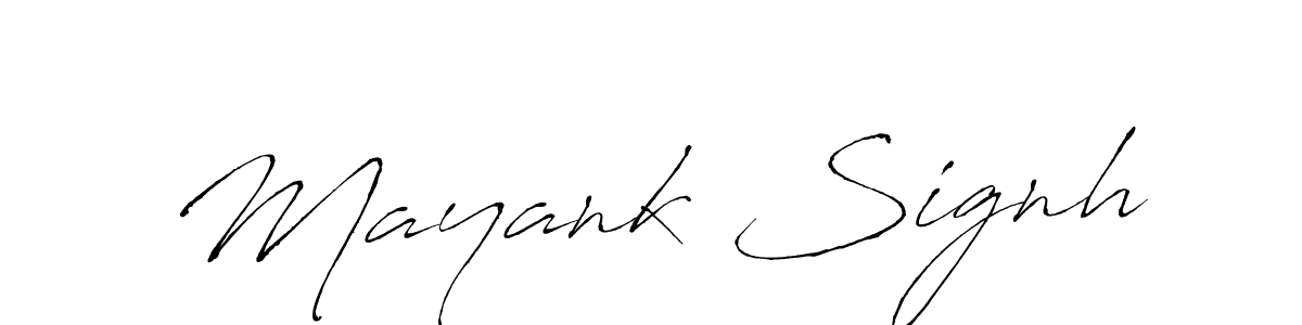 The best way (Antro_Vectra) to make a short signature is to pick only two or three words in your name. The name Mayank Signh include a total of six letters. For converting this name. Mayank Signh signature style 6 images and pictures png