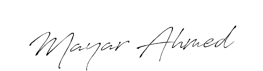 Make a beautiful signature design for name Mayar Ahmed. With this signature (Antro_Vectra) style, you can create a handwritten signature for free. Mayar Ahmed signature style 6 images and pictures png