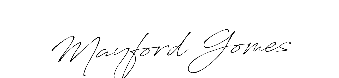 How to make Mayford Gomes name signature. Use Antro_Vectra style for creating short signs online. This is the latest handwritten sign. Mayford Gomes signature style 6 images and pictures png