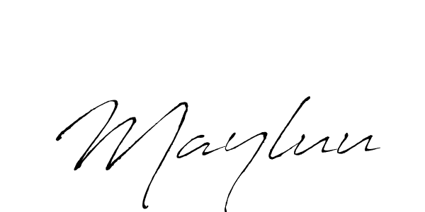 Design your own signature with our free online signature maker. With this signature software, you can create a handwritten (Antro_Vectra) signature for name Mayluu. Mayluu signature style 6 images and pictures png