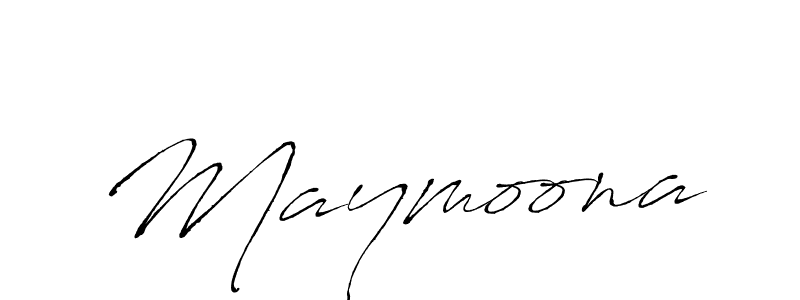 Create a beautiful signature design for name Maymoona. With this signature (Antro_Vectra) fonts, you can make a handwritten signature for free. Maymoona signature style 6 images and pictures png