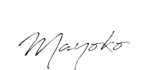 Make a beautiful signature design for name Mayoko. With this signature (Antro_Vectra) style, you can create a handwritten signature for free. Mayoko signature style 6 images and pictures png