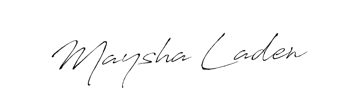 Make a beautiful signature design for name Maysha Laden. With this signature (Antro_Vectra) style, you can create a handwritten signature for free. Maysha Laden signature style 6 images and pictures png