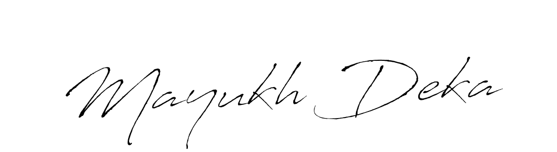 Antro_Vectra is a professional signature style that is perfect for those who want to add a touch of class to their signature. It is also a great choice for those who want to make their signature more unique. Get Mayukh Deka name to fancy signature for free. Mayukh Deka signature style 6 images and pictures png