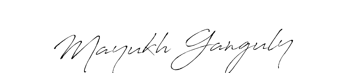 How to make Mayukh Ganguly name signature. Use Antro_Vectra style for creating short signs online. This is the latest handwritten sign. Mayukh Ganguly signature style 6 images and pictures png