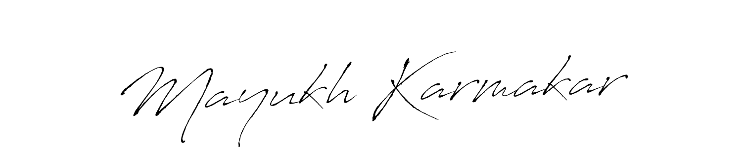 Create a beautiful signature design for name Mayukh Karmakar. With this signature (Antro_Vectra) fonts, you can make a handwritten signature for free. Mayukh Karmakar signature style 6 images and pictures png