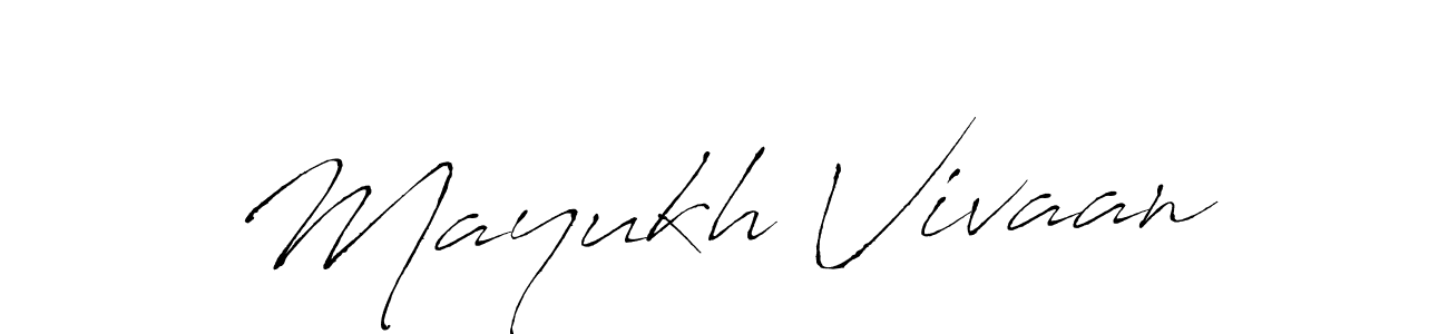 Also we have Mayukh Vivaan name is the best signature style. Create professional handwritten signature collection using Antro_Vectra autograph style. Mayukh Vivaan signature style 6 images and pictures png
