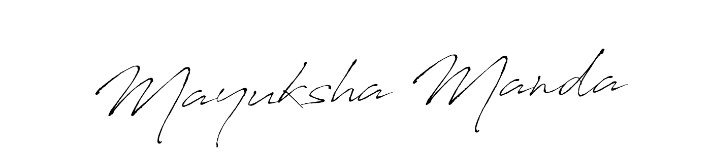 You can use this online signature creator to create a handwritten signature for the name Mayuksha Manda. This is the best online autograph maker. Mayuksha Manda signature style 6 images and pictures png