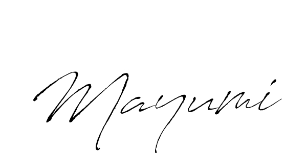 Make a beautiful signature design for name Mayumi. With this signature (Antro_Vectra) style, you can create a handwritten signature for free. Mayumi signature style 6 images and pictures png