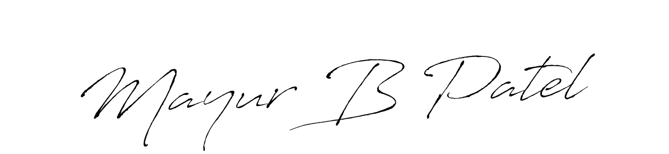 Create a beautiful signature design for name Mayur B Patel. With this signature (Antro_Vectra) fonts, you can make a handwritten signature for free. Mayur B Patel signature style 6 images and pictures png