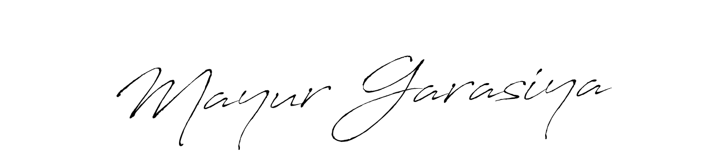 Make a beautiful signature design for name Mayur Garasiya. With this signature (Antro_Vectra) style, you can create a handwritten signature for free. Mayur Garasiya signature style 6 images and pictures png