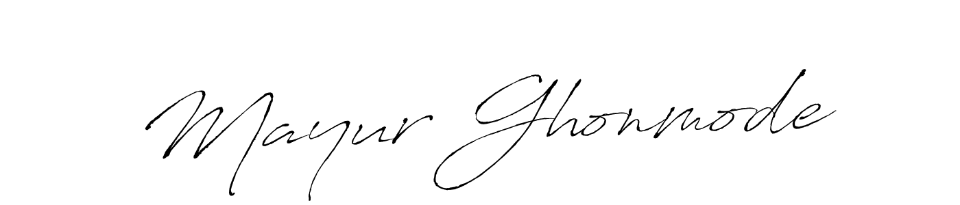 How to make Mayur Ghonmode name signature. Use Antro_Vectra style for creating short signs online. This is the latest handwritten sign. Mayur Ghonmode signature style 6 images and pictures png