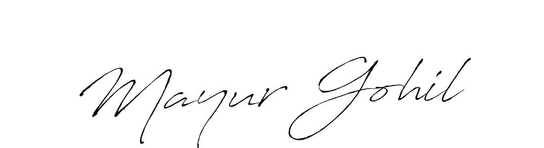 Design your own signature with our free online signature maker. With this signature software, you can create a handwritten (Antro_Vectra) signature for name Mayur Gohil. Mayur Gohil signature style 6 images and pictures png