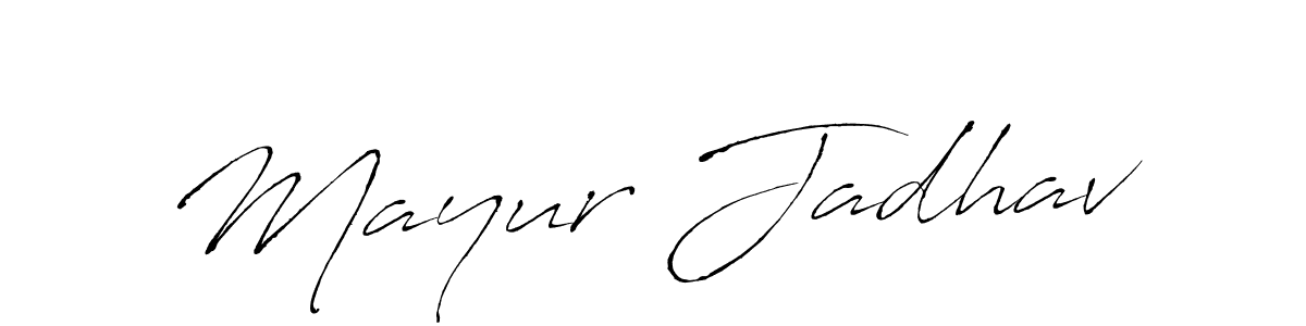 How to make Mayur Jadhav name signature. Use Antro_Vectra style for creating short signs online. This is the latest handwritten sign. Mayur Jadhav signature style 6 images and pictures png