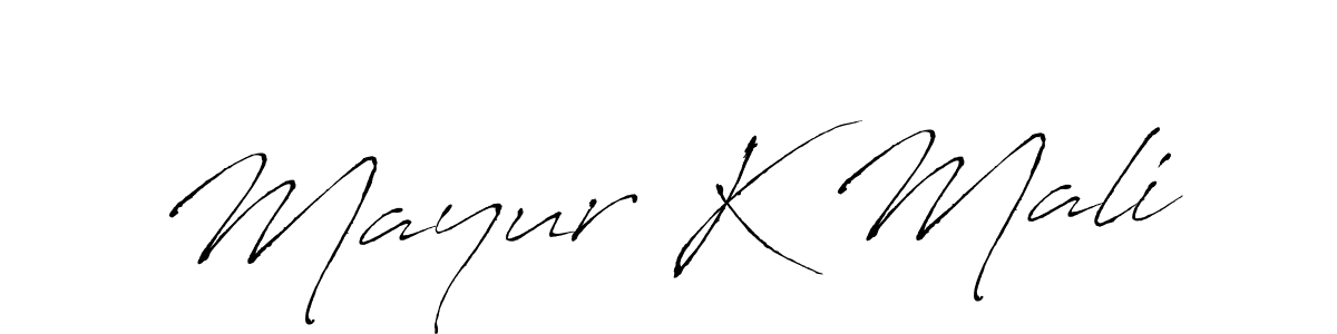 Create a beautiful signature design for name Mayur K Mali. With this signature (Antro_Vectra) fonts, you can make a handwritten signature for free. Mayur K Mali signature style 6 images and pictures png