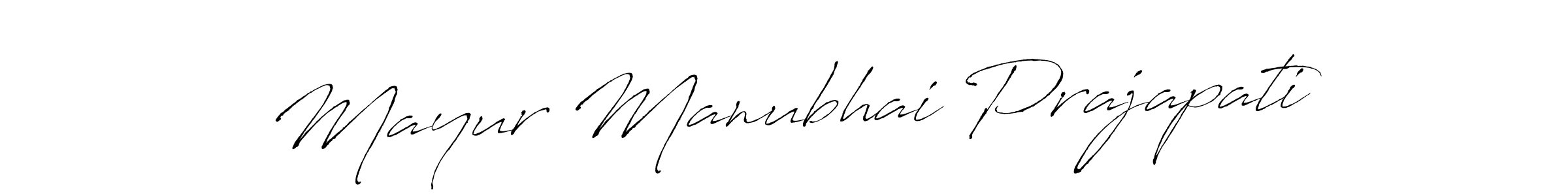 Make a beautiful signature design for name Mayur Manubhai Prajapati. With this signature (Antro_Vectra) style, you can create a handwritten signature for free. Mayur Manubhai Prajapati signature style 6 images and pictures png