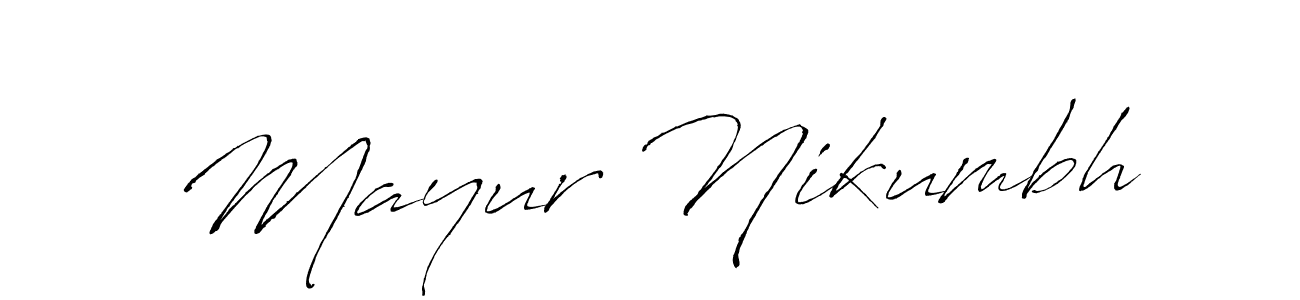 The best way (Antro_Vectra) to make a short signature is to pick only two or three words in your name. The name Mayur Nikumbh include a total of six letters. For converting this name. Mayur Nikumbh signature style 6 images and pictures png