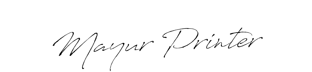 The best way (Antro_Vectra) to make a short signature is to pick only two or three words in your name. The name Mayur Printer include a total of six letters. For converting this name. Mayur Printer signature style 6 images and pictures png