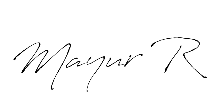 Mayur R stylish signature style. Best Handwritten Sign (Antro_Vectra) for my name. Handwritten Signature Collection Ideas for my name Mayur R. Mayur R signature style 6 images and pictures png