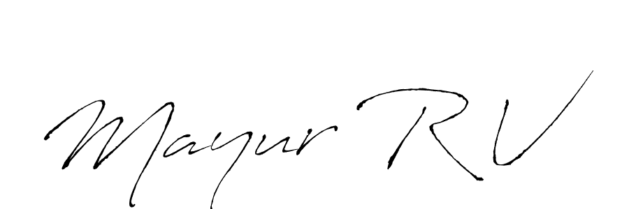 Design your own signature with our free online signature maker. With this signature software, you can create a handwritten (Antro_Vectra) signature for name Mayur R V. Mayur R V signature style 6 images and pictures png