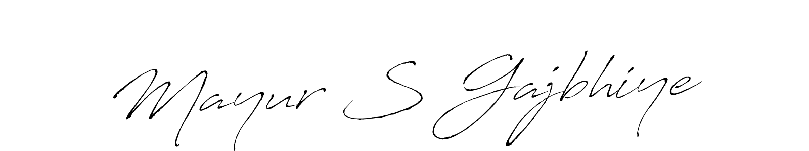 Make a beautiful signature design for name Mayur S Gajbhiye. With this signature (Antro_Vectra) style, you can create a handwritten signature for free. Mayur S Gajbhiye signature style 6 images and pictures png