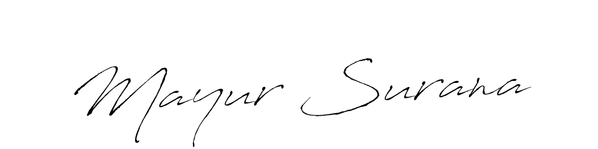 Design your own signature with our free online signature maker. With this signature software, you can create a handwritten (Antro_Vectra) signature for name Mayur Surana. Mayur Surana signature style 6 images and pictures png