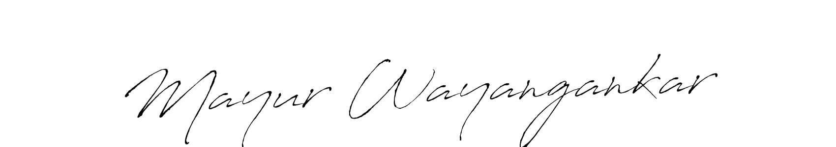 How to make Mayur Wayangankar name signature. Use Antro_Vectra style for creating short signs online. This is the latest handwritten sign. Mayur Wayangankar signature style 6 images and pictures png