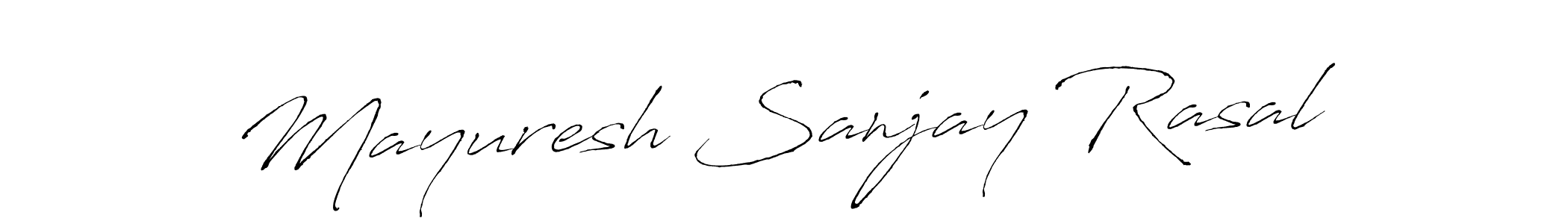 How to make Mayuresh Sanjay Rasal name signature. Use Antro_Vectra style for creating short signs online. This is the latest handwritten sign. Mayuresh Sanjay Rasal signature style 6 images and pictures png