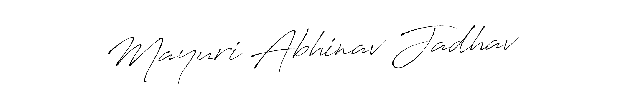 You should practise on your own different ways (Antro_Vectra) to write your name (Mayuri Abhinav Jadhav) in signature. don't let someone else do it for you. Mayuri Abhinav Jadhav signature style 6 images and pictures png