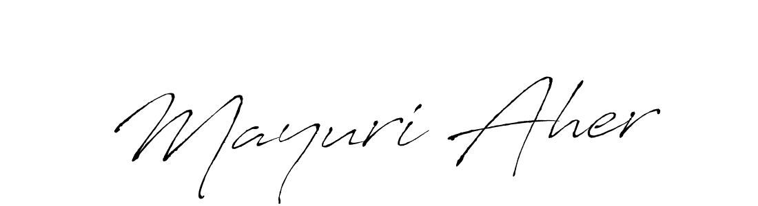 Create a beautiful signature design for name Mayuri Aher. With this signature (Antro_Vectra) fonts, you can make a handwritten signature for free. Mayuri Aher signature style 6 images and pictures png