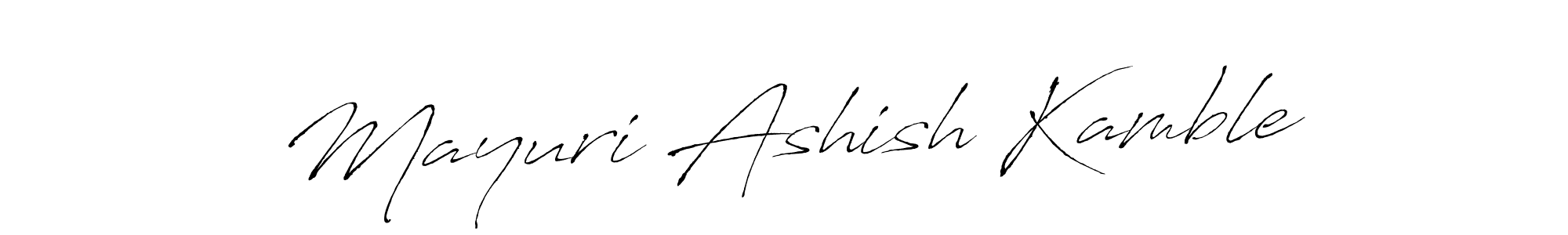 Antro_Vectra is a professional signature style that is perfect for those who want to add a touch of class to their signature. It is also a great choice for those who want to make their signature more unique. Get Mayuri Ashish Kamble name to fancy signature for free. Mayuri Ashish Kamble signature style 6 images and pictures png