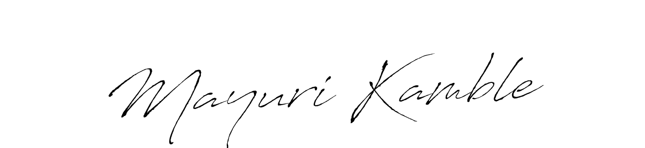 How to make Mayuri Kamble name signature. Use Antro_Vectra style for creating short signs online. This is the latest handwritten sign. Mayuri Kamble signature style 6 images and pictures png