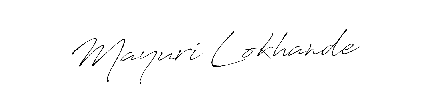 Make a beautiful signature design for name Mayuri Lokhande. With this signature (Antro_Vectra) style, you can create a handwritten signature for free. Mayuri Lokhande signature style 6 images and pictures png