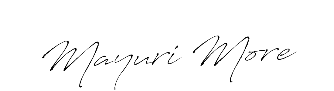 Design your own signature with our free online signature maker. With this signature software, you can create a handwritten (Antro_Vectra) signature for name Mayuri More. Mayuri More signature style 6 images and pictures png