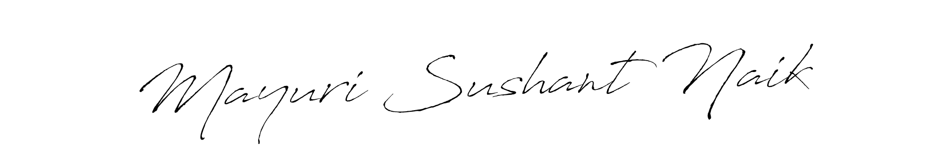 How to make Mayuri Sushant Naik name signature. Use Antro_Vectra style for creating short signs online. This is the latest handwritten sign. Mayuri Sushant Naik signature style 6 images and pictures png