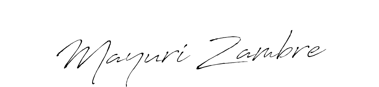 How to make Mayuri Zambre name signature. Use Antro_Vectra style for creating short signs online. This is the latest handwritten sign. Mayuri Zambre signature style 6 images and pictures png