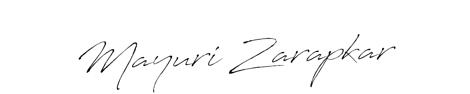 Create a beautiful signature design for name Mayuri Zarapkar. With this signature (Antro_Vectra) fonts, you can make a handwritten signature for free. Mayuri Zarapkar signature style 6 images and pictures png
